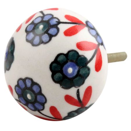 Sea Green Tiny Flower Ceramic Drawer Knob Online 